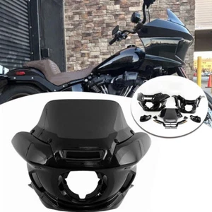 Headlight Fairing Black Windshield For Harley FXLRST 1YXZ LOW RIDER ST 22-2024 - Picture 1 of 14