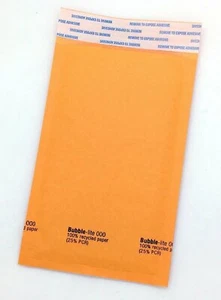 100 #000 (4""X8") sobres de correo forrados de burbujas Kraft auto-sellado envío gratuito - Imagen 1 de 1
