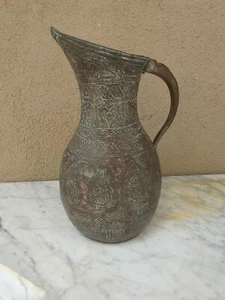 Antigua jarra pesada de cobre vintage indo persa ewer indo persa - Imagen 1 de 8