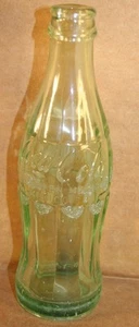 Coca-Cola Embossed Hobbleskirt Bottle, Mexico, 1957, Aqua Glass, No Cap - Picture 1 of 5