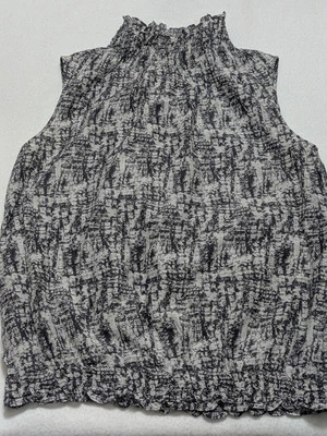 Blusa Lafayette 148 Nueva York Percy Cuello con Volantes Sin Mangas Mezcla de Seda Talla Pequeña Foto 1 de 4