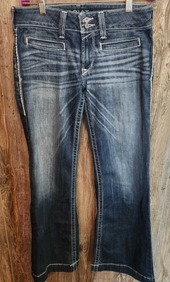 Pantalones de mezclilla Ariat "turquesa" para mujer talla 26L corte bota vaquera rodeo occidental Foto 1 de 4