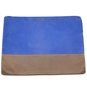 Celine Paris Lammleder Color Block extra große Ledertasche Clutch - Bild 1 von 6