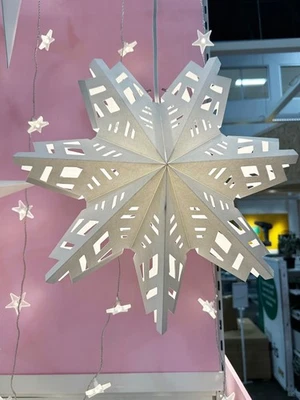Ikea STRALA Star pendant lamp shade snowflake white 19 " 106.005.44 - NEW - Image 1 of 3