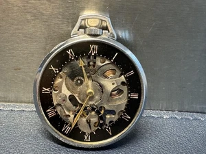 Girad Perregaux Shell Oil Skeleton Pocket Watch 42mm Runs - Picture 1 of 4