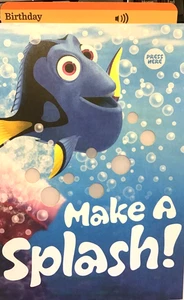 Disney FINDING DORY Birthday Card w/ SOUND + LIGHTS Up Pixar Hallmark - Picture 1 of 3