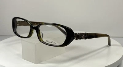 Vera Wang women eyeglass frame V048 TO, 50-15-130, dark tortoise green, crytals - Image 1 of 4