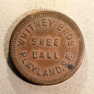OLDER California amusement token - Whitney Bros. Playland, San Francisco, Calif. - Afbeelding 1 van 2