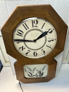 Vintage Walnut Wooden Electric Wall Clock by Frank T Knapp Chicopee Mass - Picture 1 of 11