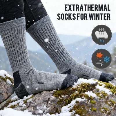 Calcetines térmicos de mezcla de lana de invierno unisex - cálidos para esquí senderismo días fríos EE. UU. Foto 1 de 4