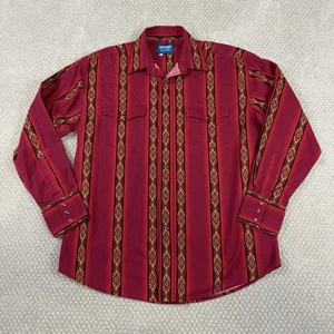 Vtg Wrangler Brushpopper Pearl Snap Shirt Men’s XL Rodeo Aztec Southwestern USA - Picture 1 of 5