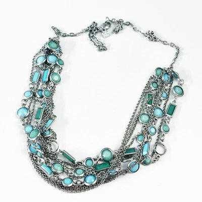 Collar Banana Republic 9 hebras turquesa y plata Foto 1 de 4