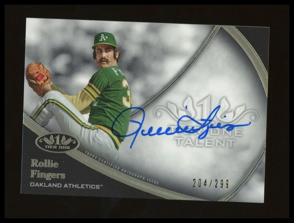 2020 TOPPS TIER ONE TALENT ROLLIE FINGERS #T1TA-RF1 /299 AUTO - Image 1 of 2