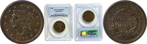 1846 1C Large Cent PCGS MS-63 BN - Picture 1 of 3