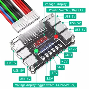 NEW ATX Power Supply Breakout Board and Acrylic Case Kit with 3.3V, 5V,12V,-12V - Picture 1 of 5