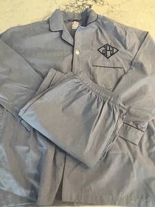Conjunto de pijama bordado de algodón azul Brooks Brothers para hombre talla grande nuevo - Imagen 1 de 14
