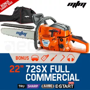 MTM Petrol Commercial Chainsaw 22" Bar Chain Saw E-Start Tree Pruning Top Handle - Picture 1 of 12