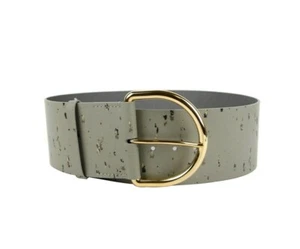 BALENCIAGA Oversized Linoleum Leather Wide Waist Belt in Gris Clair Size 75 - Picture 1 of 5