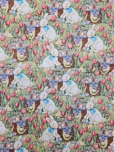 Easter Egg Hunt by Steele Creek Studio Easter Bunny Fabric 100% cotton 31 x 28" - Picture 1 of 5