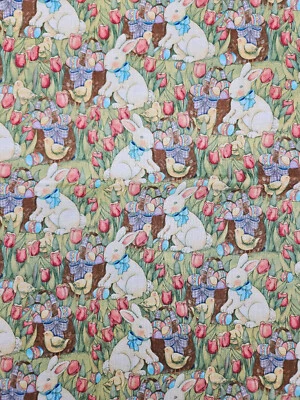 Easter Egg Hunt by Steele Creek Studio Easter Bunny Fabric 100% cotton 31 x 28" - Image 1 of 4