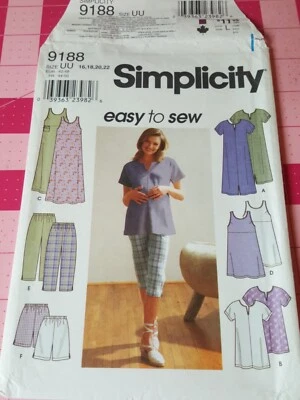 Simplicity Pattern 9188 Maternity Jumper Tunic Pants Shorts Sizes 16 18 20 22 - Image 1 of 3