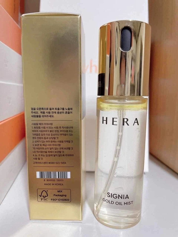 Hera Signia Gold Oil Mist 50ml Novo Alisamento da Textura da Pele Antienvelhecimento - Imagem 1 de 4