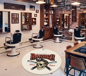 Cráneo 3D H574 Barber Shop Juego Antideslizante Alfombra Elegante Foto Alfombra Sin - Imagen 1 de 5