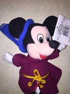 Disney SORCERER MICKEY MOUSE Beanbag w/tags  FANTASIA Plush Bean Bag Doll 8" P1@ - Picture 1 of 4