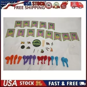 30pcs Ninja Turtles Kids Birthday Party Decoration Set Balloons Banner Cake Top - Picture 1 of 11