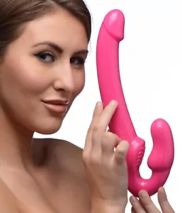 Revolver-Slim-Vibrating-Strapless-Strap-on-Vaginal-Clitoral-G-spot-Dildo-Lesbian - Picture 1 of 18
