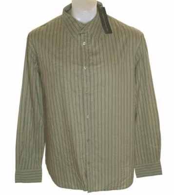 New Men's French Connection Long Sleeve Striped Shirt Large Embroidered - Image 1 of 3