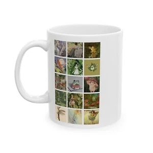 Künstlerische Collage Keramiktasse - perfektes Geschenk für Kunstliebhaber, Landhauskern - Bild 1 von 5