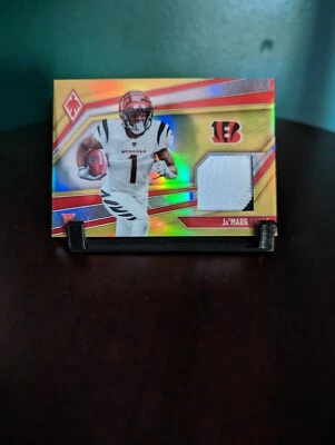 Ja'Marr Chase Phoenix Gold Rookie 2 Color Patch #'d/50 - Image 1 of 4