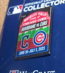 2023 Cubs Guardians Interleague Wrigley Field pin Chicago Cleveland FREE SHIP! - Picture 1 of 9