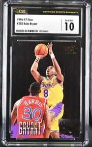 1996 Fleer KOBE BRYANT #203 RC Rookie CGC 10 GEM MINT Lakers NBA Legend HOF - Picture 1 of 2