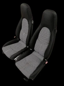 Best fit for Porsche Boxster - Synthetic Leather + Pepita Fabric - Seat Cover - Picture 1 of 6