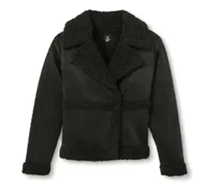 Art Class Girl's Faux Suede Shearling Trim Size S (6/6X) - Black - Picture 1 of 1
