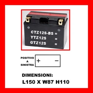 BATTERIA MOTO 12V 11AH CTZ12SBS=YTZ12-S=GTZ12-S - Imagen 1 de 1