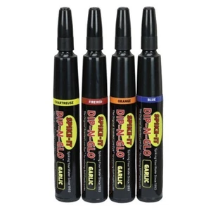 SPIKE-IT DIP-N-GLO 4 PACK GARLIC SCENTED MARKERS CHART/RED/ORANGE/BLUE - Picture 1 of 1