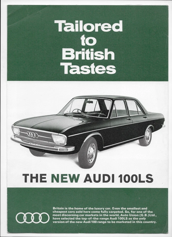 1969 Audi 100 LS car brochure + Audi price list, dated October 1969 - Image 1 of 4