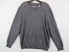 Club Room Mens Sweater Large Gray 100% Cashmere V Neck Pullover Wool Knit