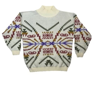 Vintage Autograph American Clothing Aztec Sweater Geometric Reversible 80s Large - Picture 1 of 22