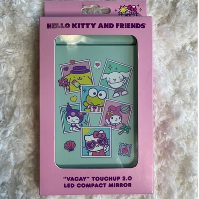 Espejo compacto recargable Hello Kitty & Friends Pink Vacay Touchup 2.0 LED NUEVO Foto 1 de 4