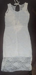 Damen Spitzenkleid creme/elfenbein, rückenfrei Boho Gr. Small Hochzeit, Party - Bild 1 von 10