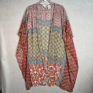 Patrons Of Peace Womens Bohemian Kimono Cardigan Size M / L Multicolor - Picture 1 of 6