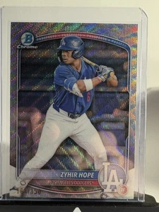 Zyhir Hope 2025 Bowman Chrome 1st Prospect Wave /350 Refractor LA Dodgers - Picture 1 of 2