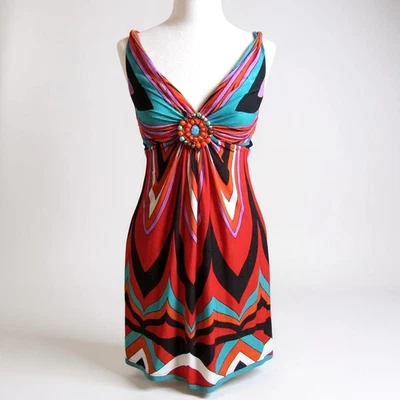 Muse x Boston Proper Beaded Knit Mod Mini Dress Size 0 Retro Sleeveless New Tag - Image 1 of 4