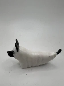 Zuni Ghost Dog fetish Cody Nastacio White Black Marble F4523 - Picture 1 of 7