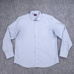 UNTUCKit Shirt Mens XL Blue White Checkered Plaid Wrinkle Free Button Up Cotton - Picture 1 of 12
