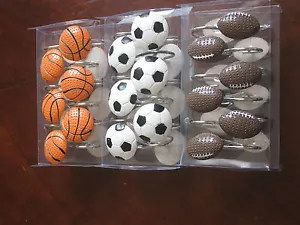Sport Shower Curtain Hook Basketball Football Soccer - Picture 1 of 27
